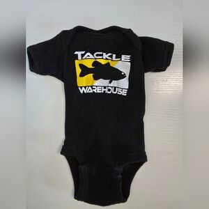 Tackle‎ Warehouse Bodysuit Size Newborn Baby Black and Yellow Fishing One Piece
